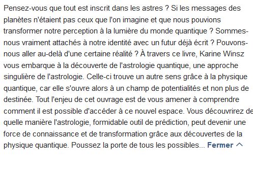 Astrologie quantique, Karine Winsz 