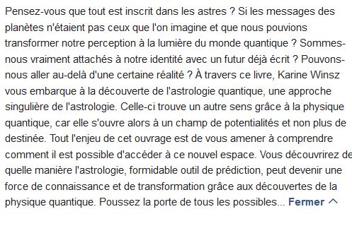 Astrologie quantique, Karine Winsz 