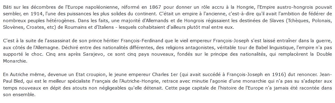 Autriche-Hongrie. 1914-1920