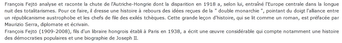 Histoire De La Destruction De L'autriche-Hongrie