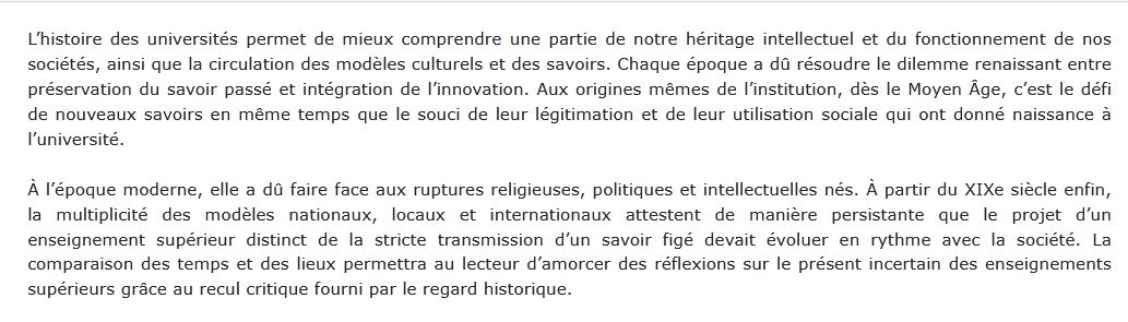 Histoire des universités