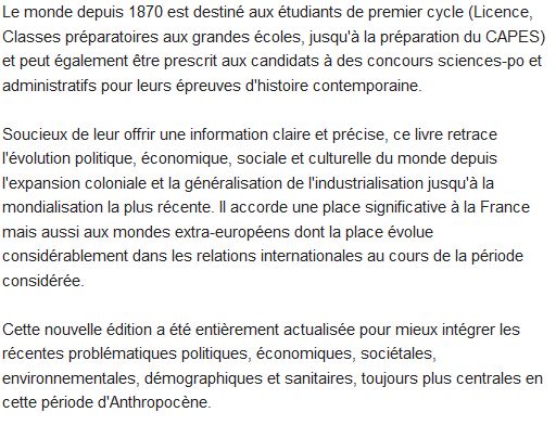  Histoire du monde de 1870 à nos jours 
