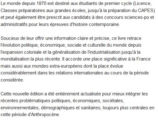  Histoire du monde de 1870 à nos jours 