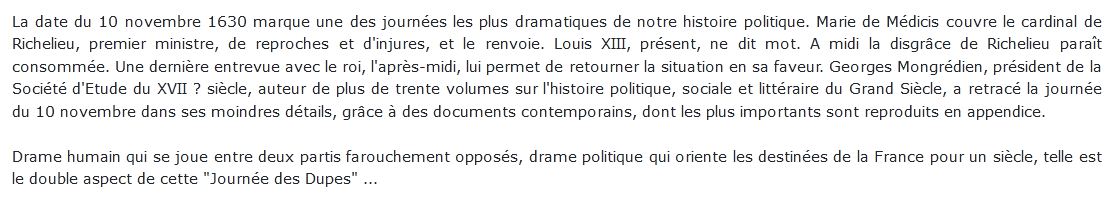 La Journée des Dupes - (10 Novembre 1630)