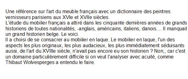 Le Meuble français en laque au XVIIIe siècle