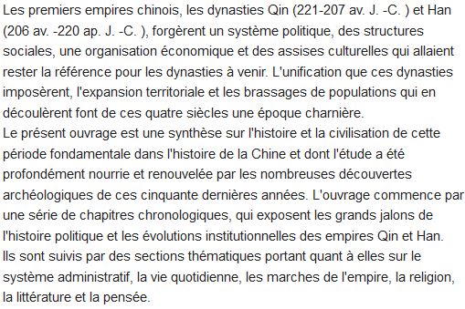 Les dynasties Qin et Han