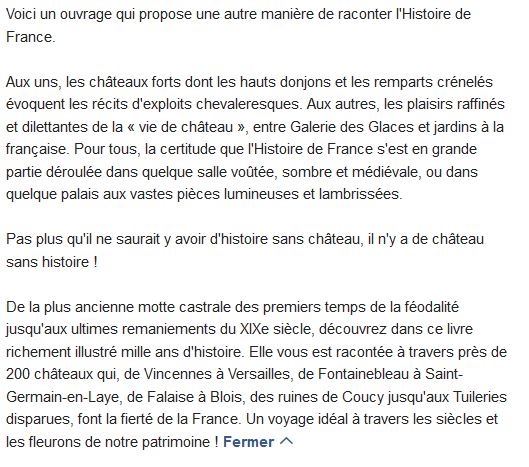  L'histoire de France racontée par les châteaux 