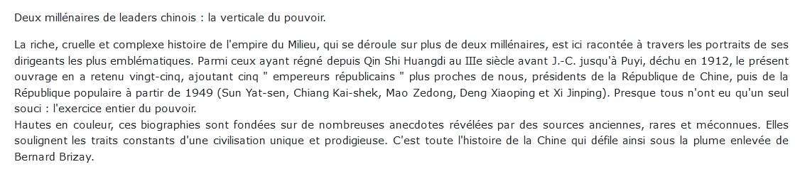 empereurs qui ont fait la Chine