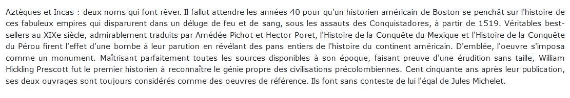 Histoire de la conquête du Mexique du Pérou
