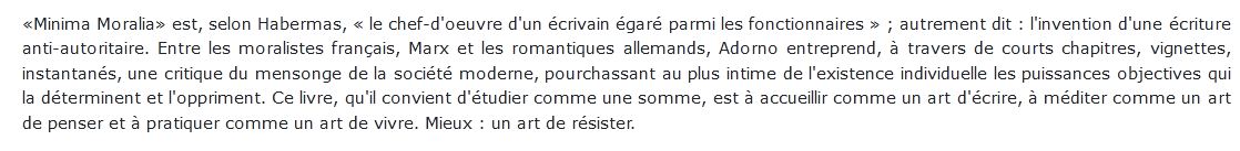 Réflexions sur la vie mutilée