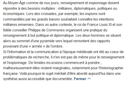 Espionnage au Moyen Âge