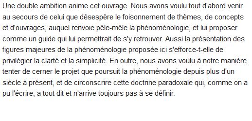 Introduction à la Phénoménologie