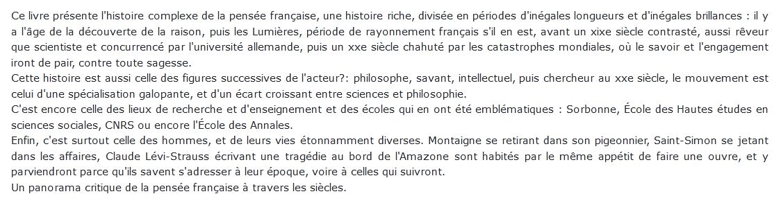 pensée française