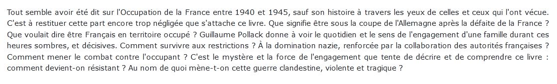 24 heures de la vie sous l'Occupation  Guillaume Pollack 