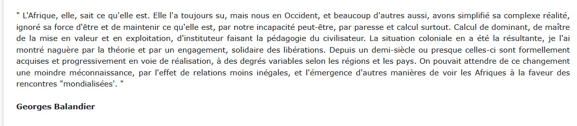 Afrique Ambigue, Georges Balandier