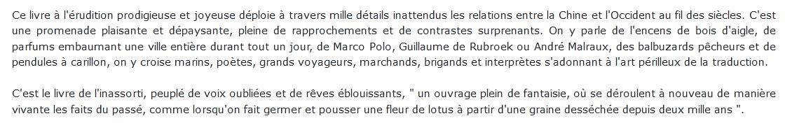 Réflexions insolites sur les relations entre la Chine et l'Occident au fil des siècles
