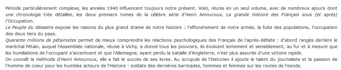 français sous l'Occupation