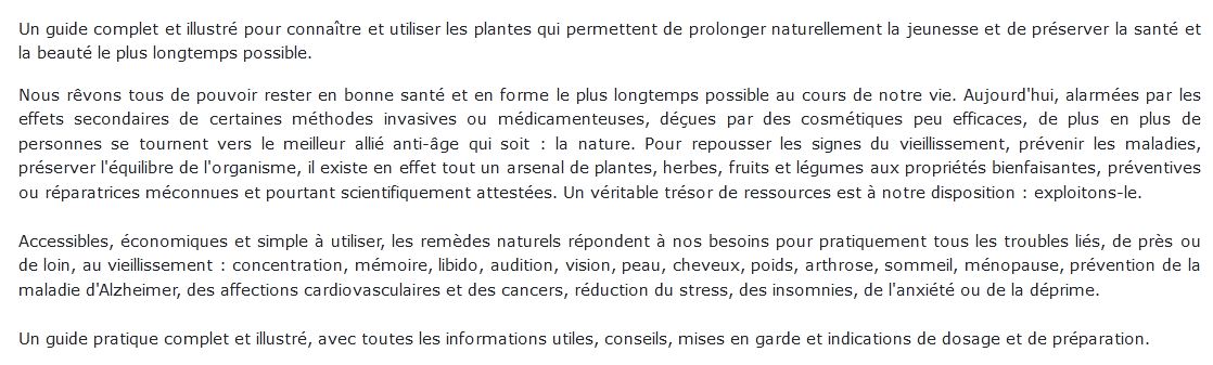 les plantes anti-âge