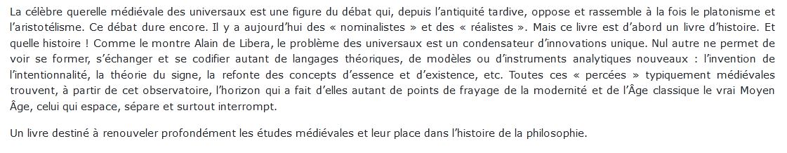 De Platon à la fin du Moyen Age