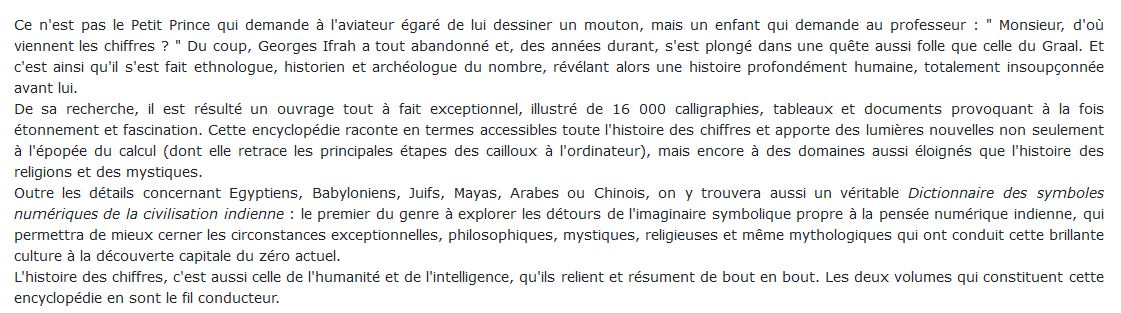 Histoire universelle des chiffres Georges Ifrah