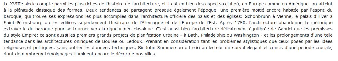 L'Architecture du XVIIIe siècle