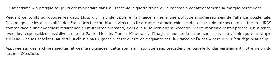 La guerre froide de la France 1941-1990