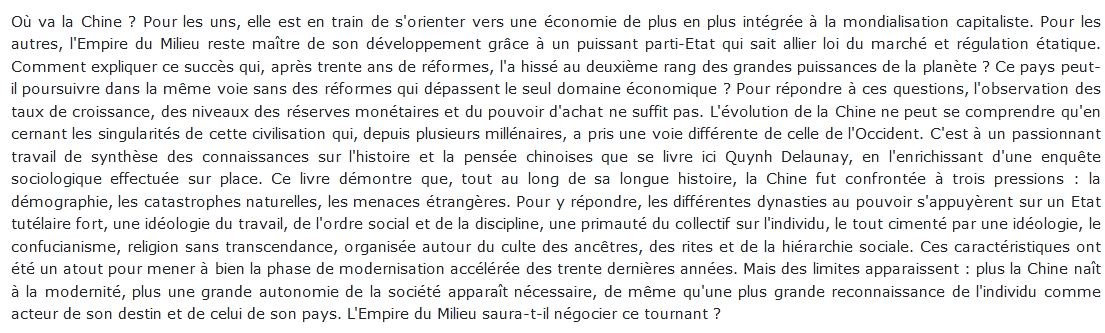 L'empire Du Milieu Dans La Mondialisation