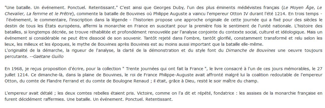 Le Dimanche de Bouvines