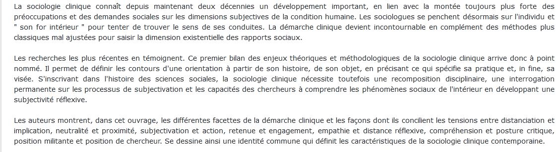 sociologie clinique