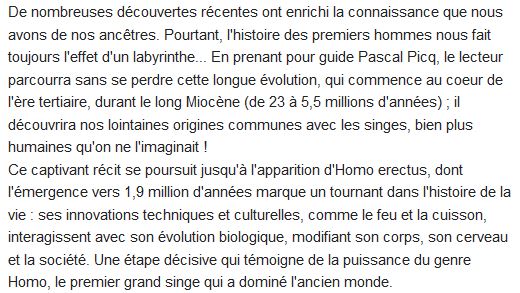 Premiers hommes, Pascal Picq