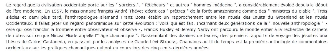 Chamanes au fil du temps huxley
