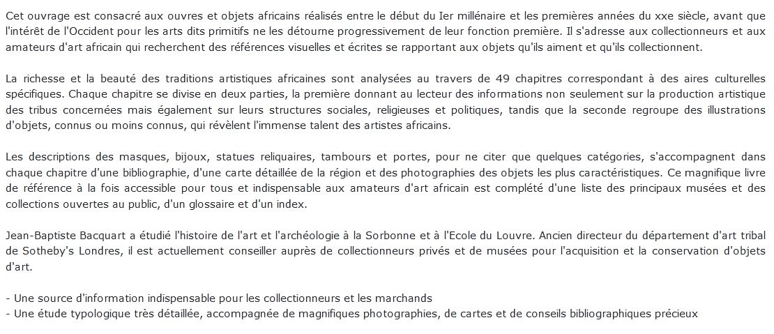 art Tribal D'afrique Noire
