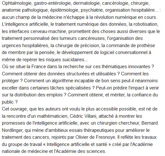 Médecine et Intelligence Artificielle