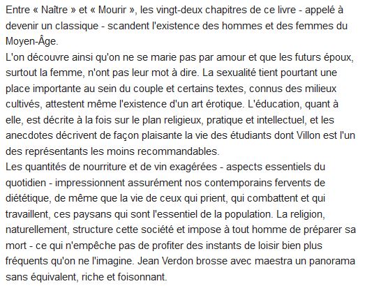 vie quotidienne au Moyen Age