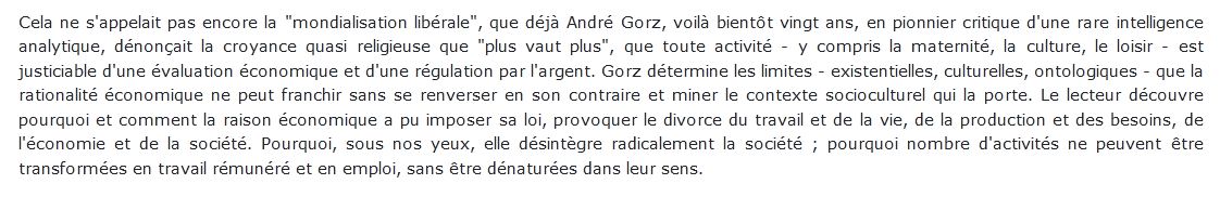 Critique de la raison économique