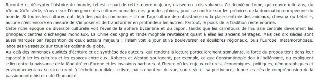 Histoire du monde - Tome 2 : du Moyen-Age aux Temps Modernes , John ...