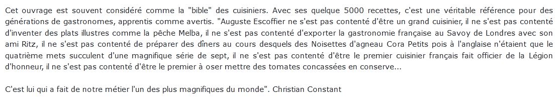  guide culinaire auguste Escoffier