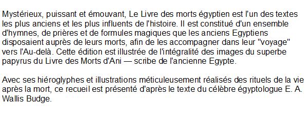 Le livre des morts égyptien, E. A. Wallis Budge