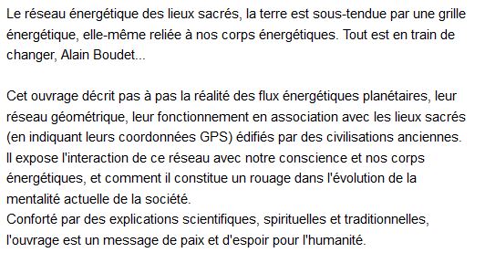  Le réseau énergétique des lieux sacrés, Alain Boudet 