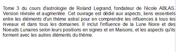  Les aspects, Roland Legrand