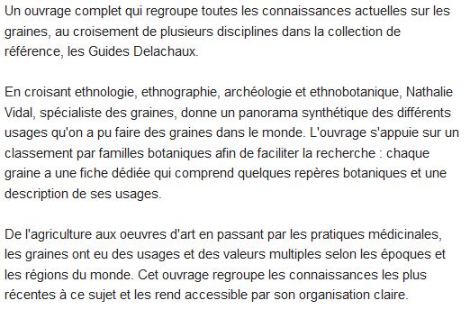Les Graines et leurs usages