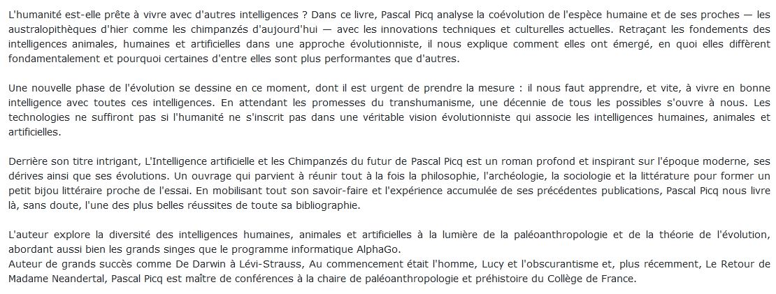 les chimpanzés du futur