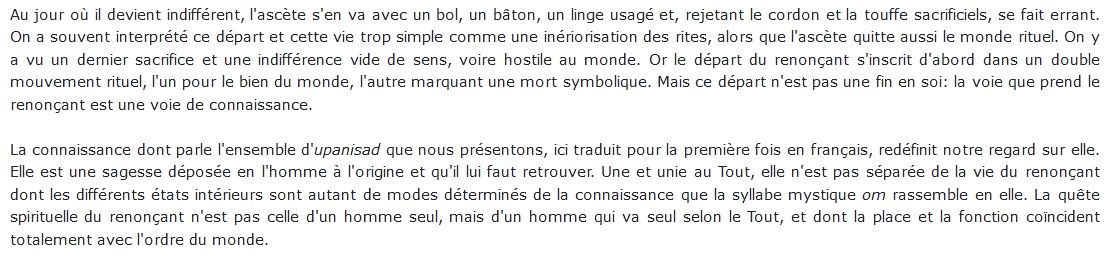 Upanisad du renoncement 