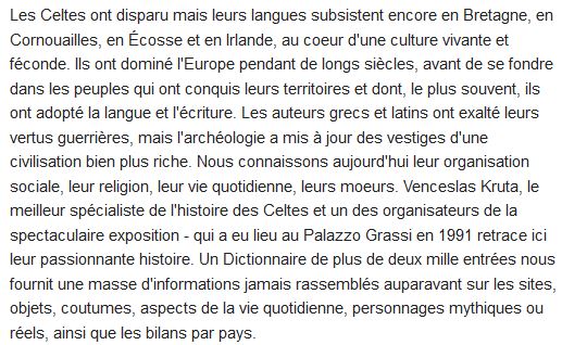 Les Celtes - Histoire et dictionnaire,