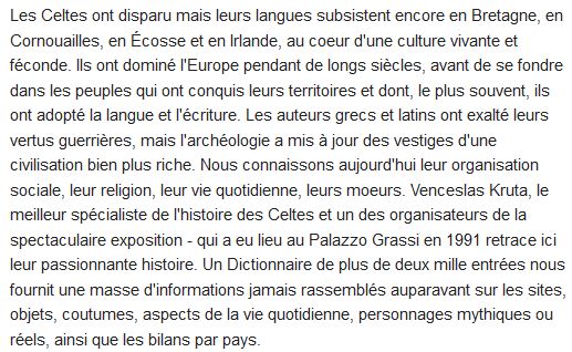 Les Celtes - Histoire et dictionnaire,