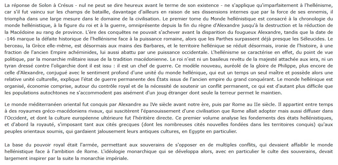 La Grèce et l’Orient (323-146 av. J.-C.)