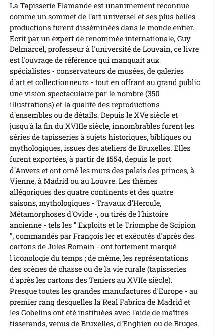 La tapisserie flamande du XVème au XVIIIème siècle Guy Delmarcel 