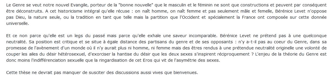 La théorie du genre