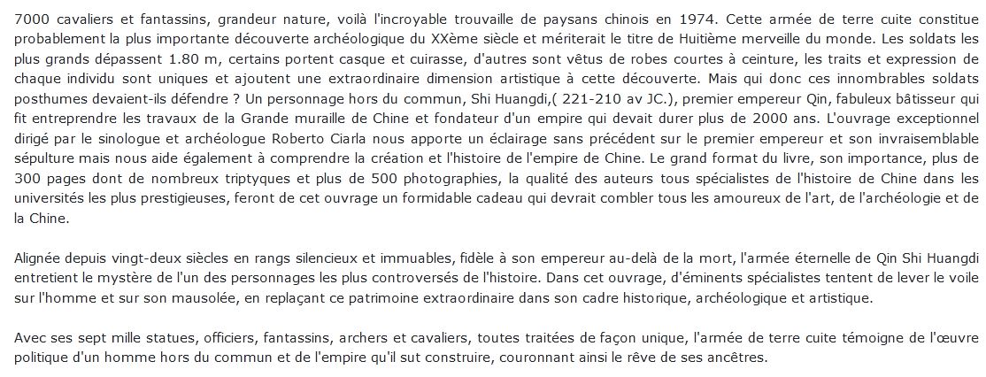 Les soldats du premier empereur de Chine