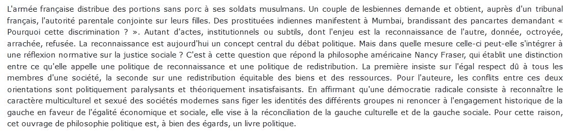 Reconnaissance et redistribution